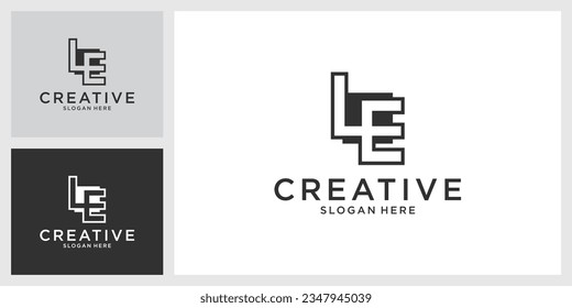 LE or EL initial letter logo design vector