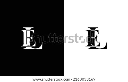 LE EL L E logo design concept with background. Initial based creative minimal monogram icon letter. Modern luxury alphabet vector design Stock fotó © 