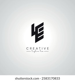 LE EL Letter Modern Artistic Alphabet Logo Design. Initial Based Vector Template.