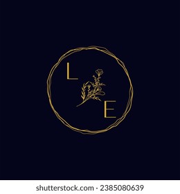 LE elegant wedding initial logo in high quality professional design that will print well across any print media