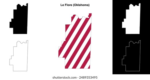 Le Flore County (Oklahoma) outline map set