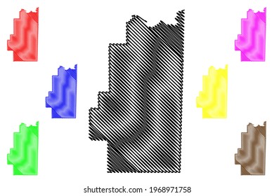 Le Flore County, Oklahoma State (U.S. county, United States of America) map vector illustration, scribble sketch Le Flore map