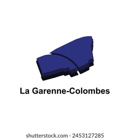 Le Garenne Colombes City of France map vector illustration, vector template with outline graphic sketch design