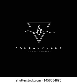 LE handwriting initial logo template vector.