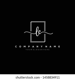LE handwriting initial logo template vector.