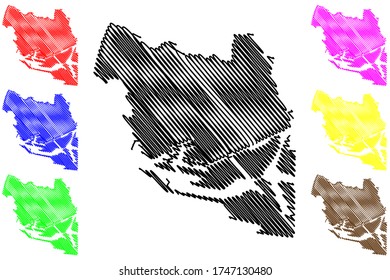 Le Havre City (French Republic, France) map vector illustration, scribble sketch City of Le Havre map