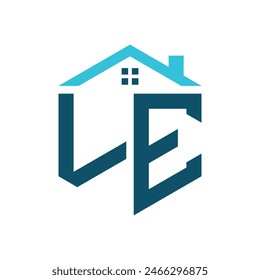 LE House Logo Design Template. Letter LE Logo for Real Estate, Construction or any House Related Business