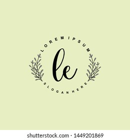 LE Initial beauty floral logo template