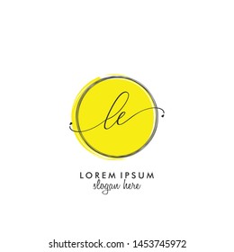 LE Initial beauty monogram logo vector