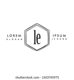 LE Initial beauty monogram logo vector