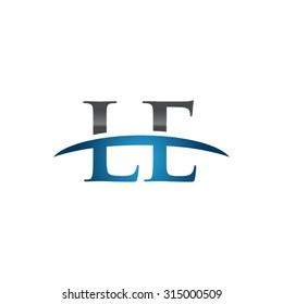 LE initial company blue swoosh logo