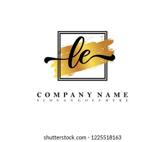 LE Initial handwriting logo concept