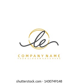 LE Initial handwriting logo concept