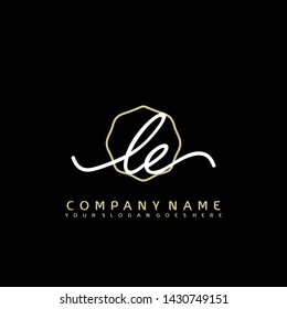 LE Initial handwriting logo concept