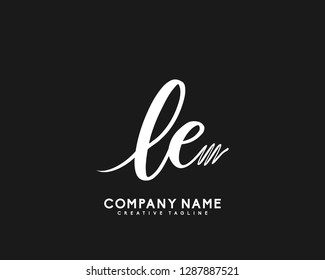 LE Initial Handwriting Logo Template Vector