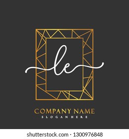 LE Initial Handwriting logo template vector