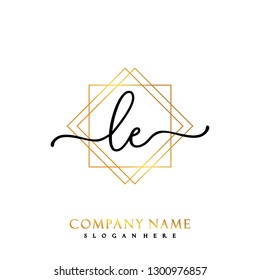 LE Initial Handwriting logo template vector