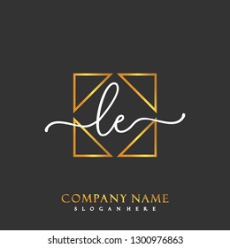 LE Initial Handwriting logo template vector