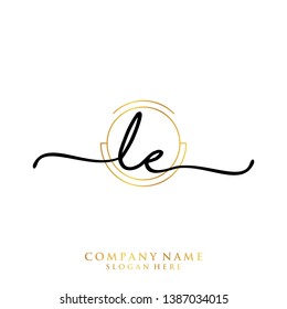 LE Initial handwriting logo template