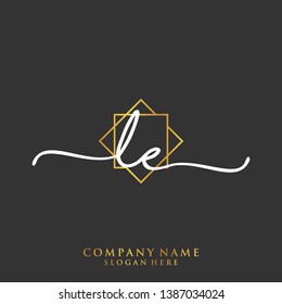 LE Initial handwriting logo template
