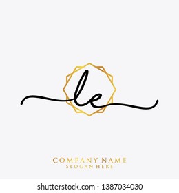 LE Initial handwriting logo template