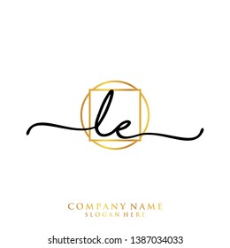 LE Initial handwriting logo template