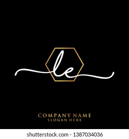 LE Initial handwriting logo template
