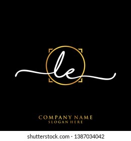 LE Initial handwriting logo template