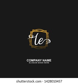 LE Initial handwriting logo vector
