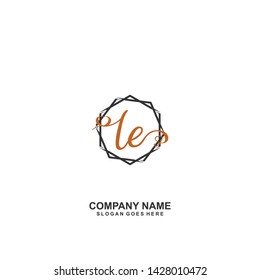 LE Initial handwriting logo vector