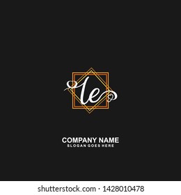 LE Initial handwriting logo vector