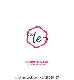 LE Initial handwriting logo vector