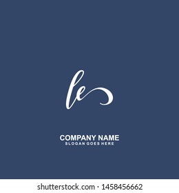 LE Initial handwriting logo vector