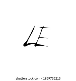 LE initial handwritten logo for identity