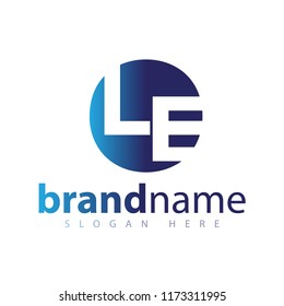 LE initial letter logo icon vector template