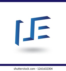 LE initial letter with negative space logo icon vector template