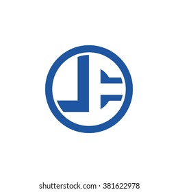 LE initial letters circle business logo blue