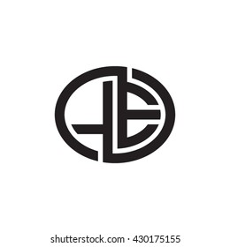 LE initial letters looping linked ellipse monogram logo
