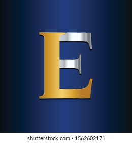 LE Initial logo Capital Letters Gold and silver colors