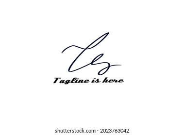 le initial logo handwriting template vector
