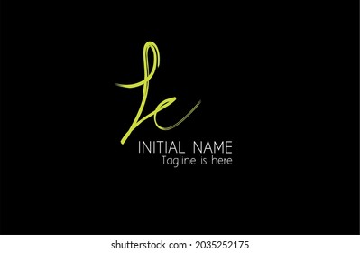 Le initial logo handwriting template vector