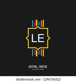 LE Initial logo template vector