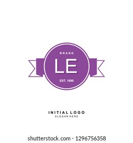 LE Initial logo template vector