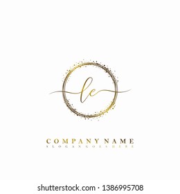 LE Initial luxury handwriting logo vector