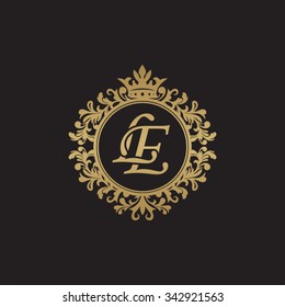 LE initial luxury ornament monogram logo