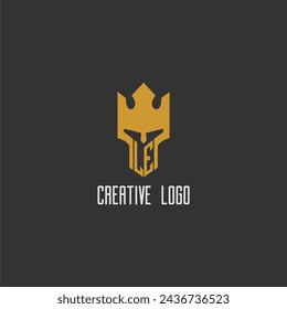 LE Initial Monogram Logo für Gaming mit kreativem King Spartan Image Design