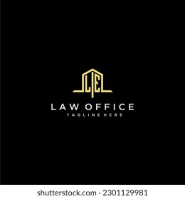 LE initial monogram logo for law office with home office design image