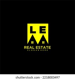 LE Erstmalige Monogramm Logo-Immobilien im quadratischen Stil