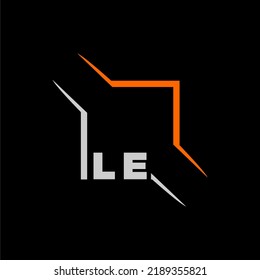 LE initial monogram technologi logo with square style design