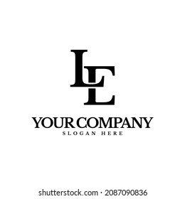 LE initial-based logo. Elegant alphabet icon logo using serif font. Brand identity for fashion or beauty companies, businesses, and organizations.